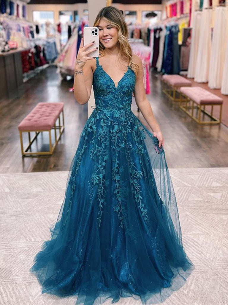 V Neck Teal Lace Long Prom Dresses, V Neck Teal Lace Formal Evening Dr jbydress V Neck Teal Lace Long Prom Dresses, V Neck Teal Lace Formal Evening Dr jbydress