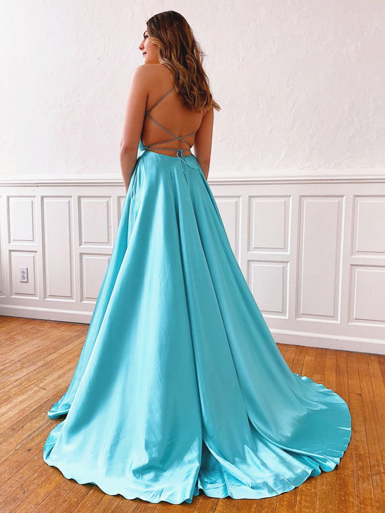V Neck Aqua Backless Long Prom Dresses, Aqua Backless Long Formal Even jbydress V Neck Aqua Backless Long Prom Dresses, Aqua Backless Long Formal Even jbydress