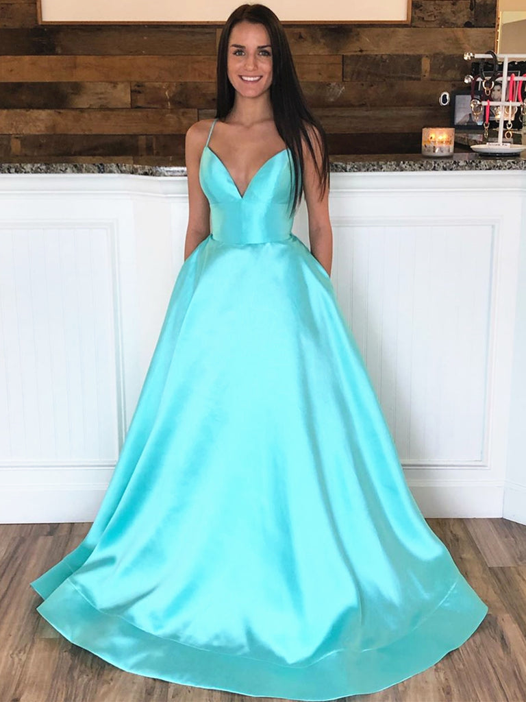 V Neck Backless Aqua Prom Dresses, Aqua Open Back Formal Evening Dress jbydress V Neck Backless Aqua Prom Dresses, Aqua Open Back Formal Evening Dress jbydress