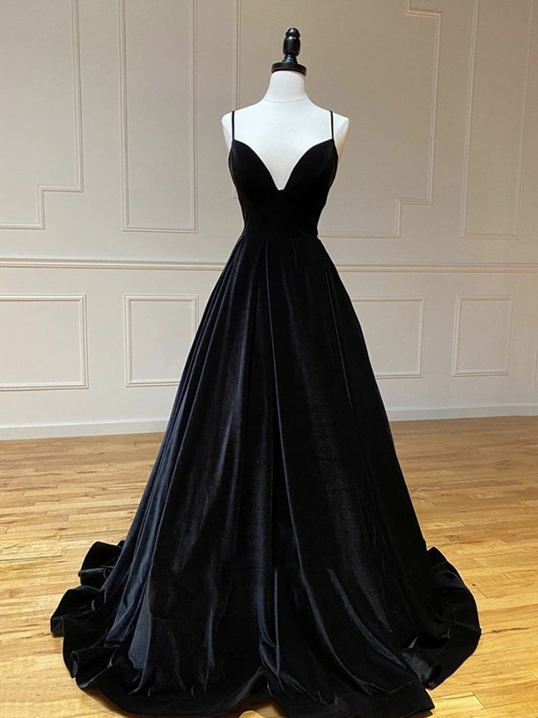 V Neck Black Velvet Long Prom Dresses, Black V Neck Long Formal Evenin jbydress V Neck Black Velvet Long Prom Dresses, Black V Neck Long Formal Evenin jbydress