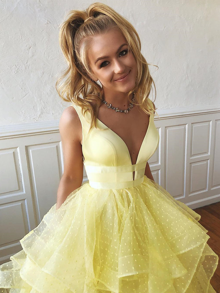 V Neck Yellow Prom Gown, V Neck Yellow Prom Dresses Formal Graduation jbydress V Neck Yellow Prom Gown, V Neck Yellow Prom Dresses Formal Graduation jbydress