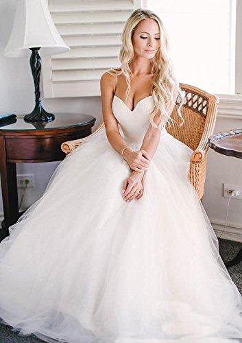 A Line Sweetheart Neck  Ivory Wedding Dress with Sash, Sweetheart Neck Formal Dresses