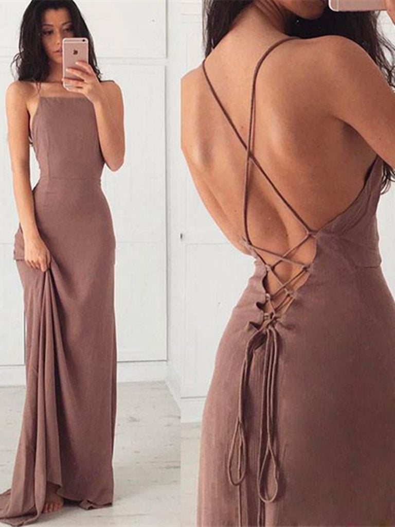 simple backless dress Simple Backless Satin Slip Summer Wedding Dress Beach Casual Elopement Bridal Gown
