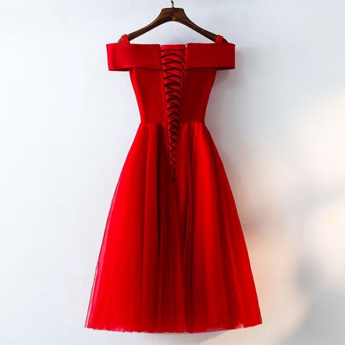 Cute A Line Off Shoulder Short Red Lace Prom Dresses, Short Red Brides jbydress Cute A Line Off Shoulder Short Red Lace Prom Dresses, Short Red Brides jbydress