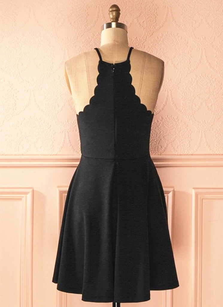 A Line Halter Neck Short Black Prom Dresses, Black Formal Dresses, Lit jbydress A Line Halter Neck Short Black Prom Dresses, Black Formal Dresses, Lit jbydress