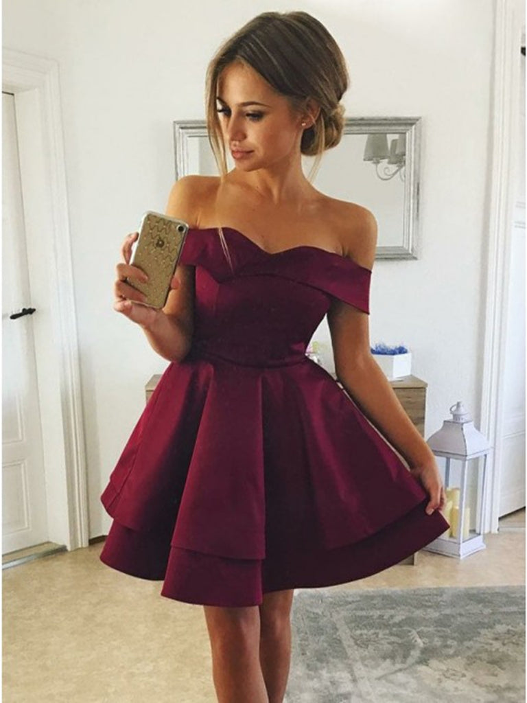 Custom Made Off Shoulder Short Burgundy/Blue/Green Prom Dresses, Short jbydress Custom Made Off Shoulder Short Burgundy/Blue/Green Prom Dresses, Short jbydress