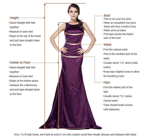 A Line V Neck Black Lace Long Prom Dress, Black Long Lace Formal Evening Dresses Measure Guide