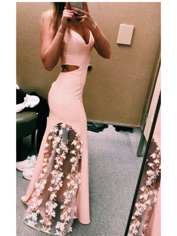 Geometric Pattern Hot Pink Sequin Mermaid Prom Dress - Lunss