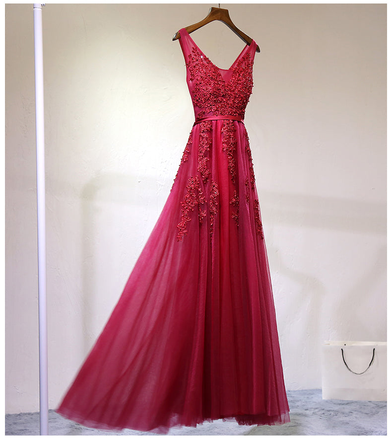 gray and red bridesmaid dresses Crimson and Gray Bridesmaid Gowns