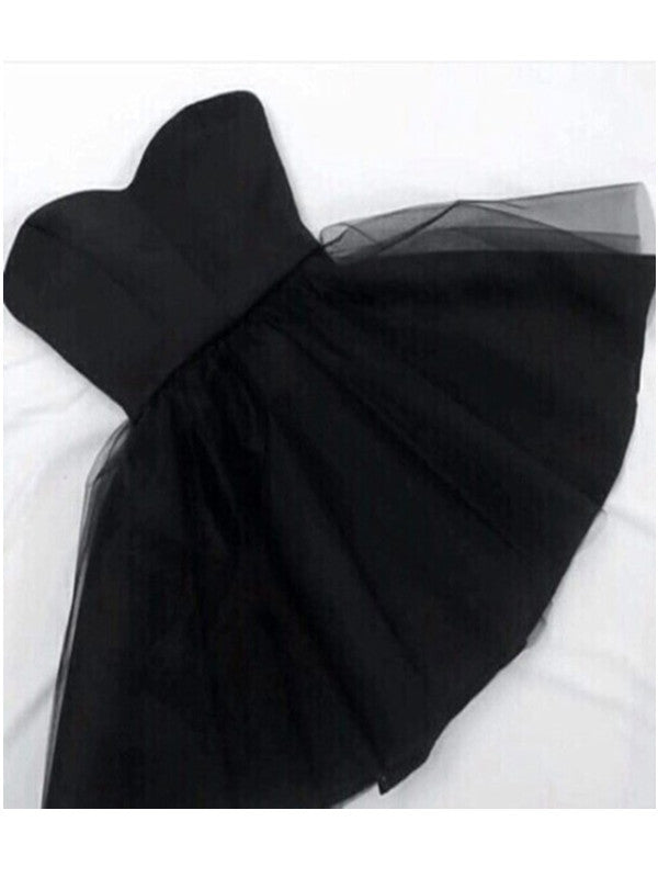 Custom Made A Line Sweetheart Neck Short Black Prom Dresses, Short Bla jbydress Custom Made A Line Sweetheart Neck Short Black Prom Dresses, Short Bla jbydress