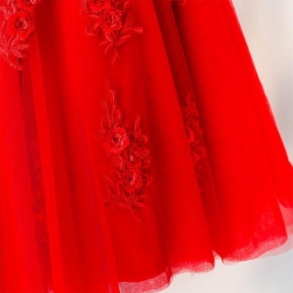 Cute A Line Off Shoulder Short Red Lace Prom Dresses, Short Red Bridesmaid Dresses, Graduation Dresses