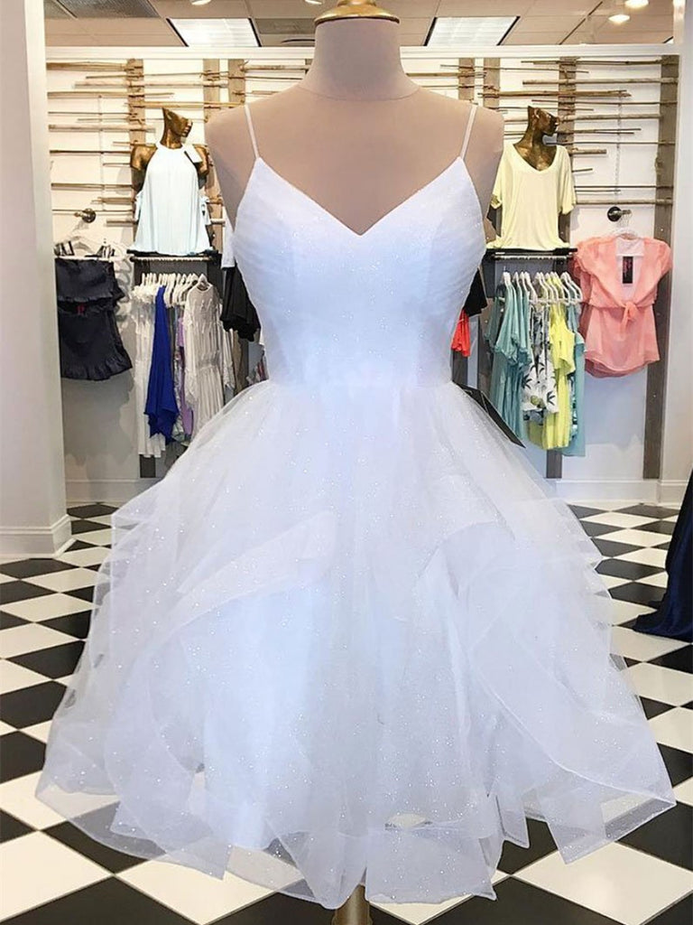 V Neck Short White Prom Dresses, Short White Homecoming Dresses, Gradu jbydress V Neck Short White Prom Dresses, Short White Homecoming Dresses, Gradu jbydress